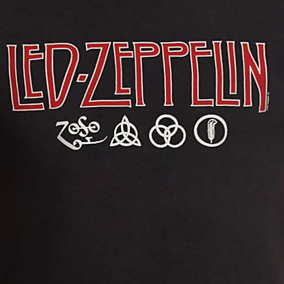 Led Zeppelin Logo Symbols metal rock Official T-Shirt XL NWT - Picture 2 of 2